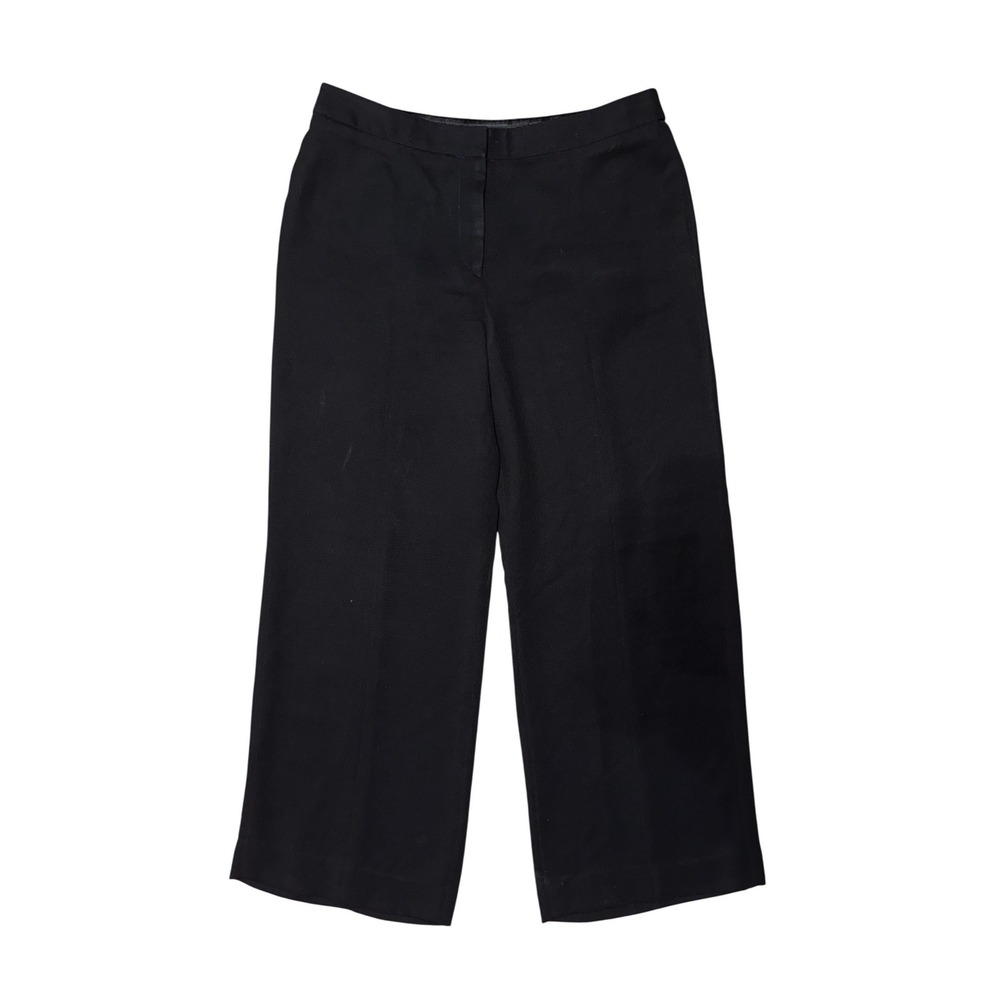 Giorgio Armani Black Wide Leg Trousers Quiet Luxury Capsule Minimalist Pants 44